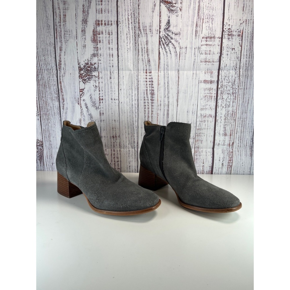 Lucky Brand LK-LILYE Gray Suede Leather Ankle Boots Womens Size 7